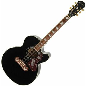 Epiphone J-200 EC Black Chitară electro-acustică Jumbo imagine