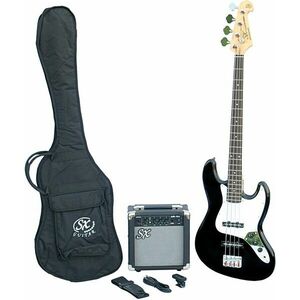 SX SB1 Bass Guitar Kit Black Bas electric imagine