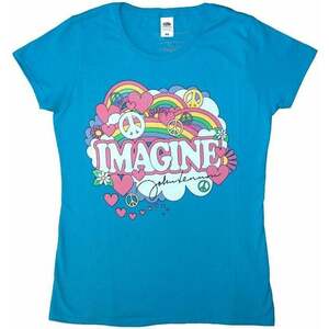 John Lennon Tricou Rainbows, Love & Peace Womens Light Blue M imagine