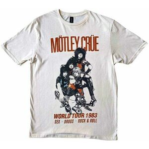 Motley Crue Tricou World Tour Vintage Unisex White XL imagine