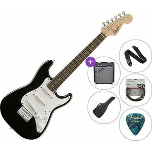 Fender Squier Mini Strat V2 IL Black Deluxe SET Black Chitară electrică imagine