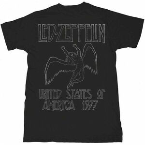 Led Zeppelin Tricou USA '77. Unisex Black M imagine