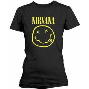 Nirvana Tricou Yellow Happy Face Womens Black S imagine