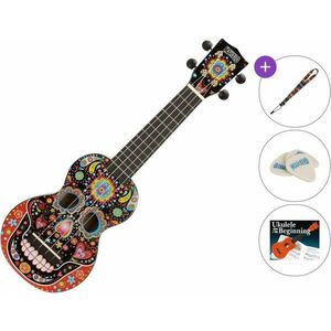 Mahalo MA1SK-BK SET Skull Black Ukulele soprano imagine