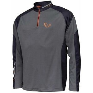 Savage Gear Tricou Tournament Shirt 1/2 Zip Sedona Grey S imagine