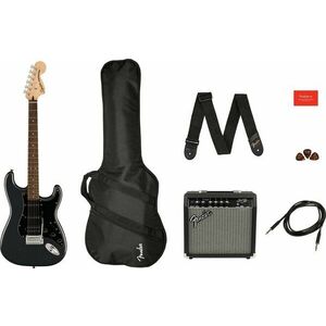 Fender Squier Affinity Series Stratocaster HSS Pack LRL Charcoal Frost Metallic Chitară electrică imagine