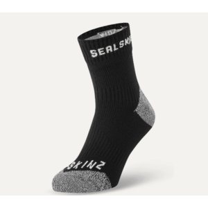 Sealskinz Waterproof All Weather Ankle Length Sock with Hydrostop Black/Grey S Șosete ciclism imagine