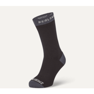 Sealskinz Waterproof Warm Weather Mid Length Sock Black/Grey L Șosete ciclism imagine