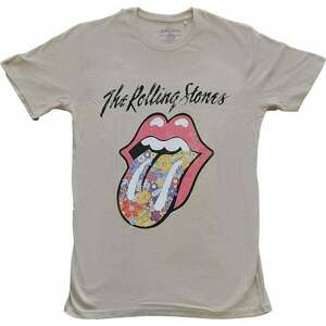 The Rolling Stones Tricou Flowers Tongue Unisex Nisip M imagine