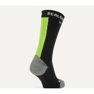 Sealskinz Waterproof All Weather Mid Length Sock With Hydrostop Negru/Galben Neon M Șosete ciclism imagine