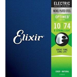 Elixir 19062 Optiweb Light 8 String Set de corzi pentru chitară electrică imagine