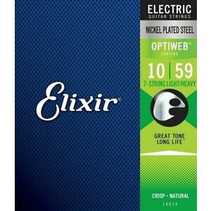 Elixir 19074 Optiweb Light-Heavy 7 String Set de corzi pentru chitară electrică imagine