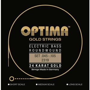 Optima 2319.L 24K Gold Strings Long Scale Medium Light Corzi pentru chitare bas imagine