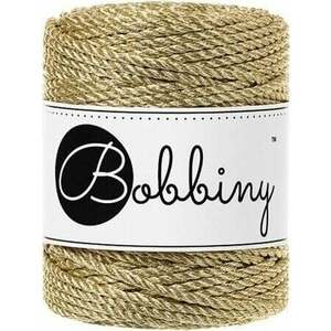 Bobbiny 3PLY Macrame Rope 3 mm 50 m Metallic Gold Șnur imagine