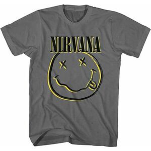 Nirvana Tricou Inverse Happy Face Unisex Gri cărbune XL imagine