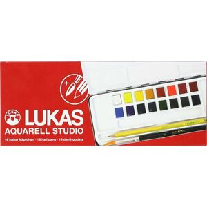 Lukas Aquarell Studio Metal Box Set de vopsele acuarela 16 buc imagine