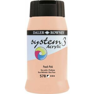 Daler Rowney System3 Vopsea acrilică Peach Pink 500 ml 1 buc imagine