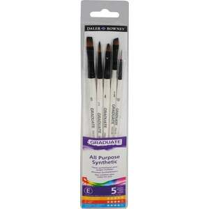 Daler Rowney Graduate Multi-Technique Brush Synthetic Set pensule 5 buc imagine