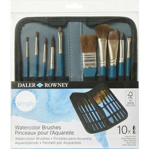 Daler Rowney Simply Watercolour Brush Natural Set pensule 10 buc imagine