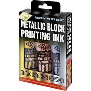 Essdee Block Printing Ink Culoare pentru linogravură Metalic 3 x 300 ml imagine