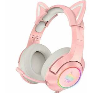 Onikuma K9 RGB Wired Gaming Headset With Cat Ears Roz căşti PC imagine