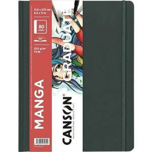 Canson Book Hardbound Long Side Graduate Manga Carnete de Schițe 27, 9 x 21, 6 cm 200 g Portrait imagine