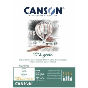 Canson Pad Càgrain Carnete de Schițe A3 125 g White imagine