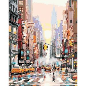 Zuty Picturi pe numere Strada New York și taxiurile galbene (Richard Macneil) imagine