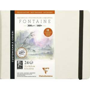 Clairefontaine Fontaine Hot-Pressed Hardbound Book + 8 Postcards Carnete de Schițe A5 300 g imagine