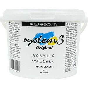 Daler Rowney System3 Vopsea acrilică Mars Black 2, 25 L 1 buc imagine