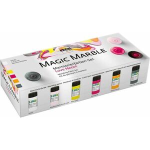 Kreul Magic Marble Un set de culori pentru marmorare Love Neon! 6 x 20 ml imagine