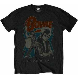 David Bowie Tricou 1972 World Tour Unisex Black 2XL imagine