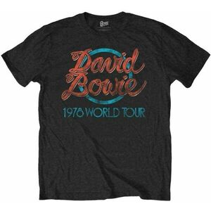 David Bowie Tricou 1978 World Tour Unisex Black 2XL imagine