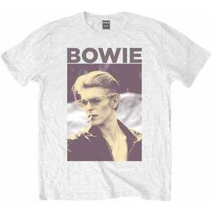 David Bowie Tricou Smoking Unisex White 2XL imagine