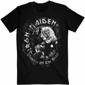 Iron Maiden Tricou Number Of The Beast Grey Tone Unisex Black XL imagine