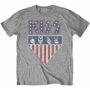 Kiss Tricou Stars And Stripes Unisex Gri 2XL imagine