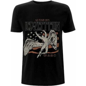 Led Zeppelin Tricou US 1975 Tour Flag Unisex Black L imagine