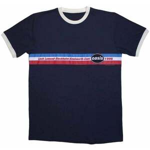 Oasis Tricou 1996 Tour Horizontal Stripes Ringer Unisex Albastru Navy 2XL imagine