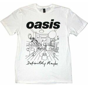 Oasis Tricou Definitely Maybe Line Drawing Unisex White 2XL imagine