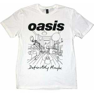 Oasis Tricou Definitely Maybe Line Drawing Unisex White M imagine