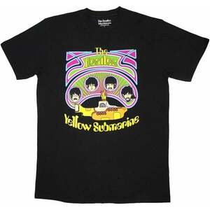 The Beatles Tricou Yellow Submarine Heads in Circles v2 Unisex Black 2XL imagine