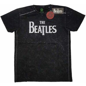 The Beatles Tricou Drop T Logo Snow Wash Unisex Black 2XL imagine