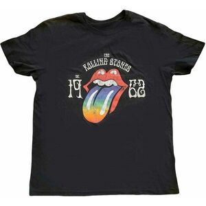 The Rolling Stones Tricou Sixty Rainbow Tongue '62 Unisex Black 2XL imagine