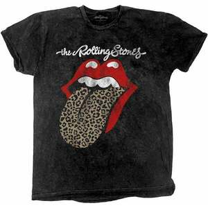 The Rolling Stones Tricou Leopard Tongue Unisex Black 2XL imagine