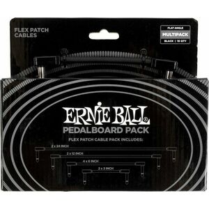 Ernie Ball Flex Patch Cables Pedalboard Multi-Pack 15, 24 cm-30, 48 cm-60, 96 cm-7, 62 cm Oblic - Oblic Cablu patch imagine