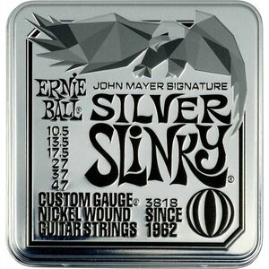 Ernie Ball John Mayer Silver Slinky Nickel Wound Electric Guitar Strings 3 Pack Corzi chitare electrice imagine