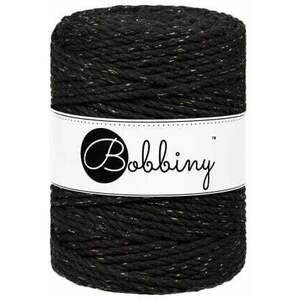 Bobbiny 3PLY Macrame Rope 5 mm 100 m Golden Black Șnur imagine