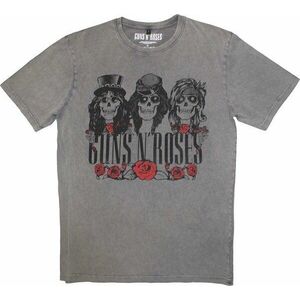 Guns N' Roses Tricou Hell Group Stone Wash Unisex Gri M imagine