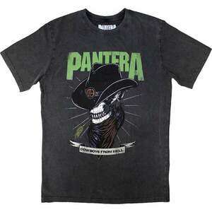 Pantera Tricou Skeleton Cowboy Stone Wash Unisex Gri cărbune M imagine