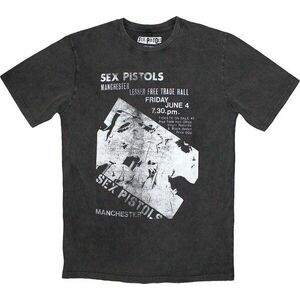 Sex Pistols Tricou Manchester Flyer Stone Wash Unisex Gri cărbune S imagine